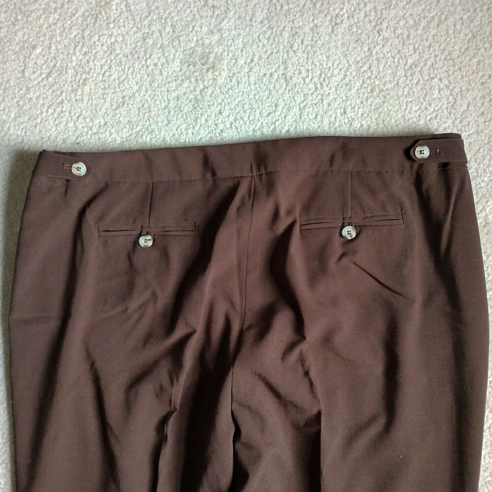 Jones New York Collection Woman Pants 18W Brown Stretch Dress Slacks Str8 Leg - Picture 4 of 10